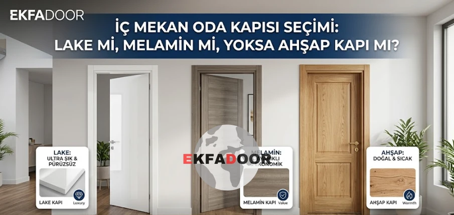 İç Mekan Oda Kapısı Seçimi: Lake mi, Melamin mi, Yoksa Ahşap Kapı mı?
